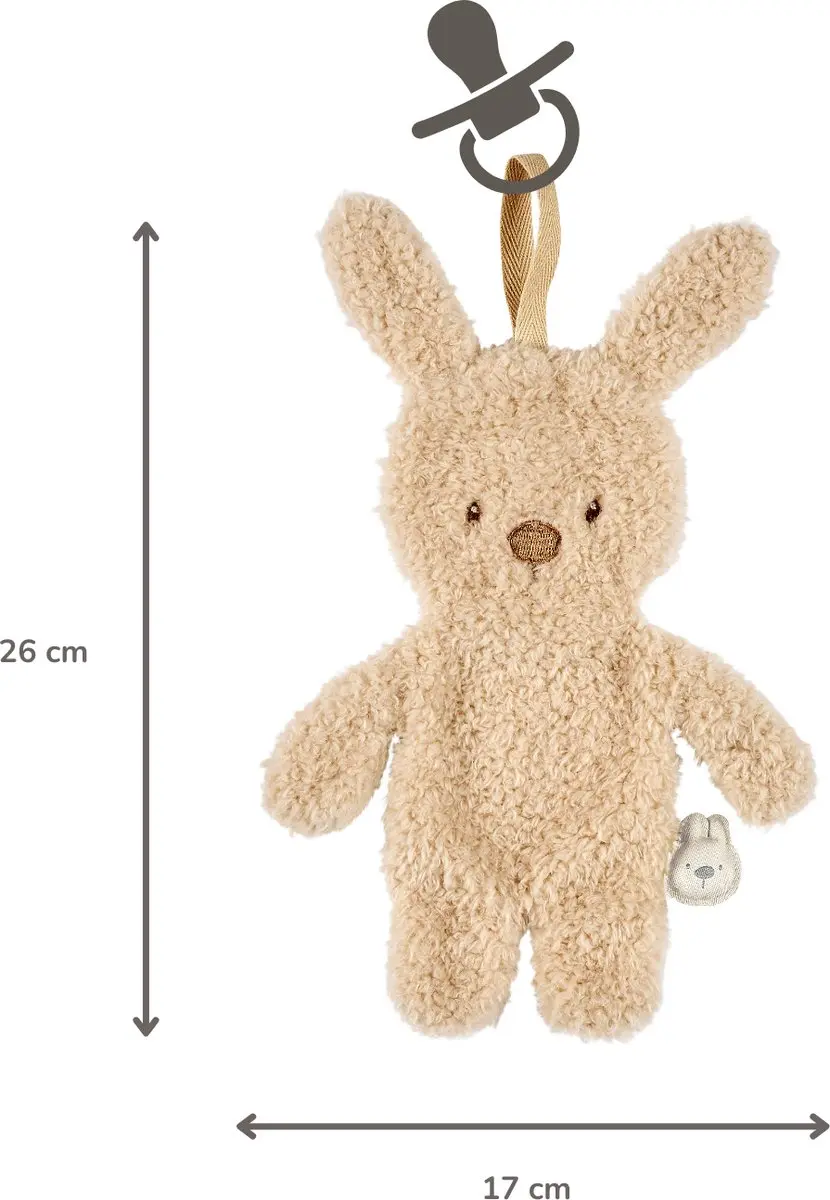 Nattou Teddy Fopspeenhouder - Konijn - 26cm - Beige