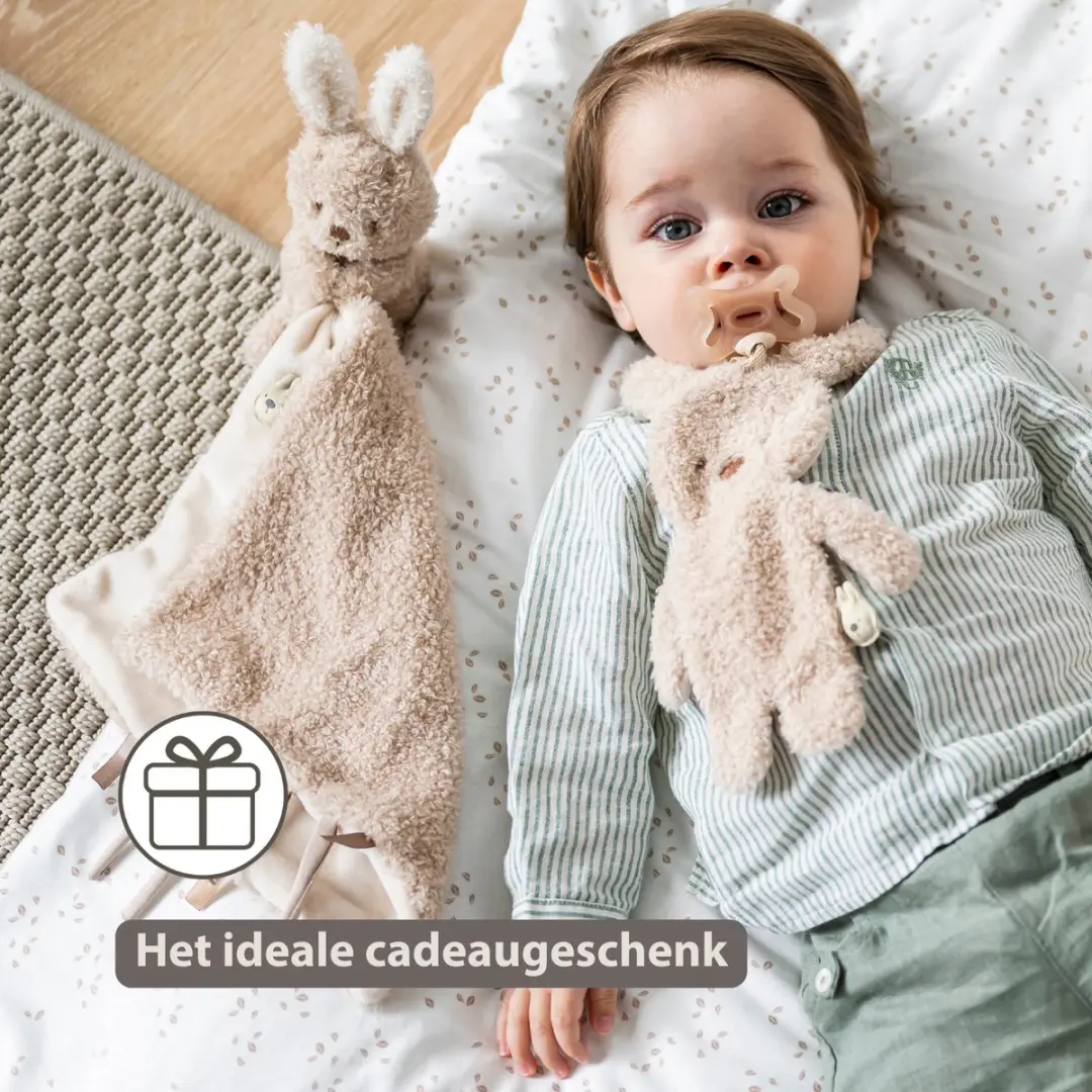 Nattou Teddy Fopspeenhouder - Konijn - 26cm - Beige