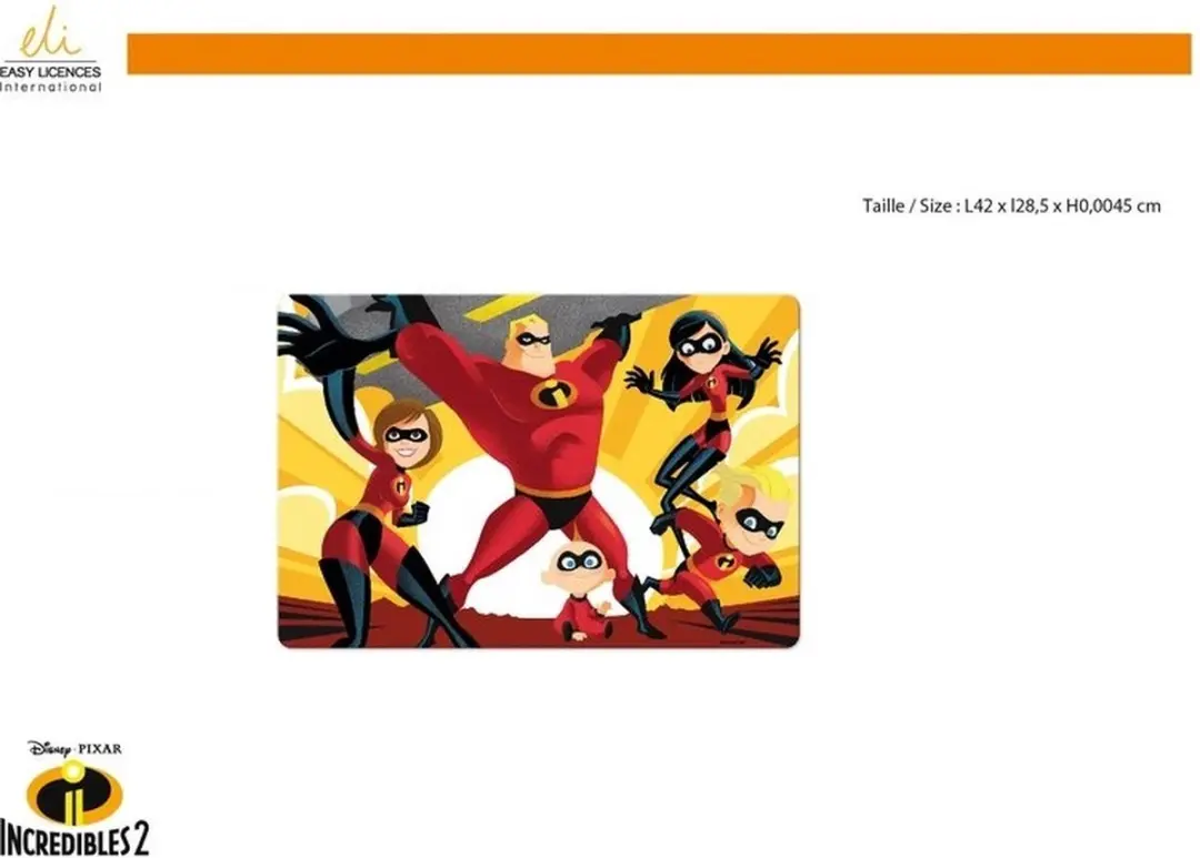 Disney The Incredibles 3D Placemat - 2 Stuks - Geel
