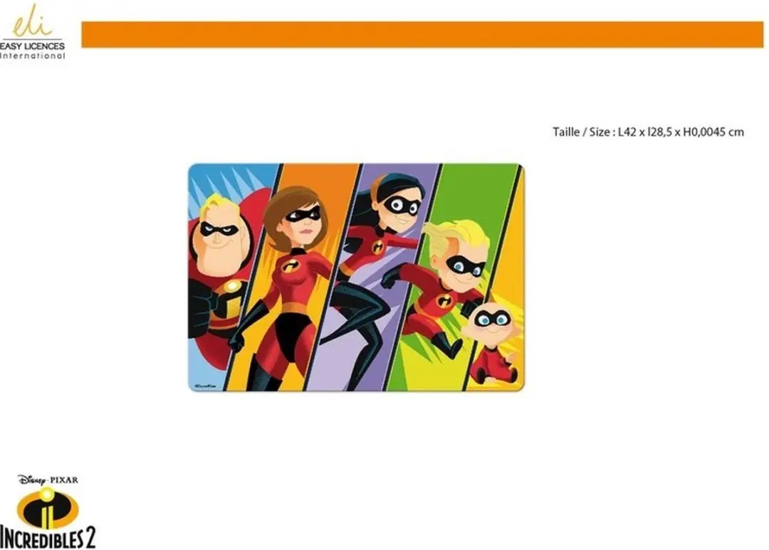 Disney The Incredibles 3D Placemat - 2 Stuks - Geel