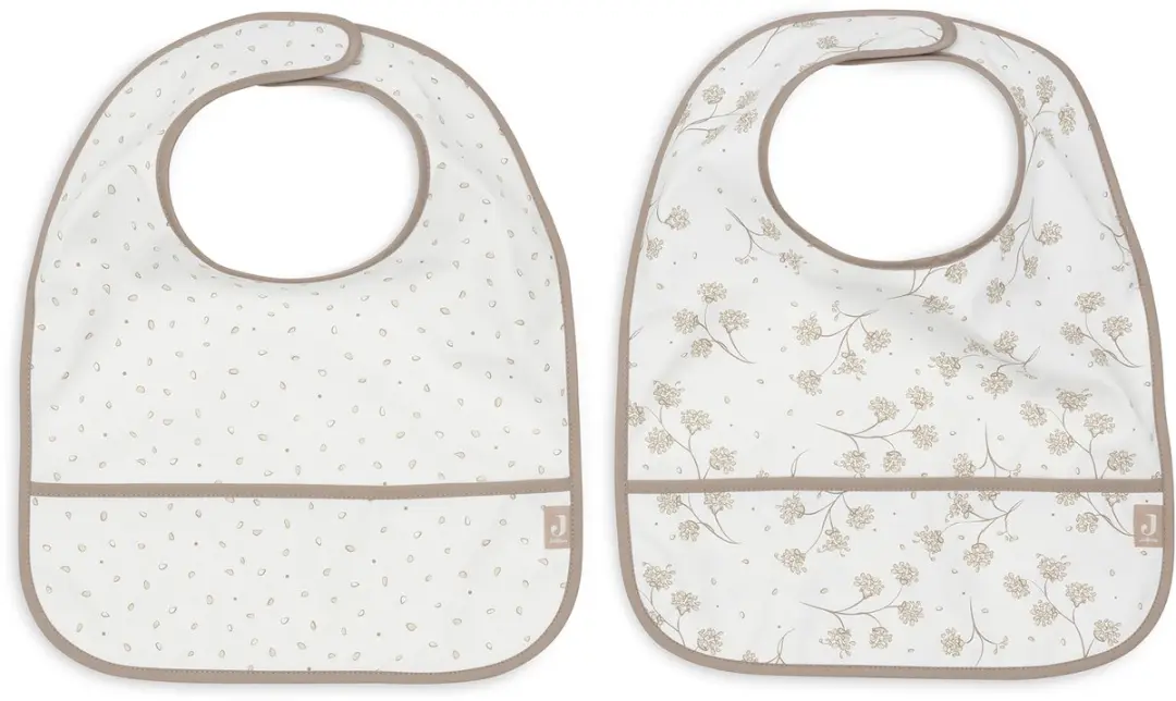 Jollein Slabbetjes Waterproof 30cm - 2 Stuks - Leafy Dreams