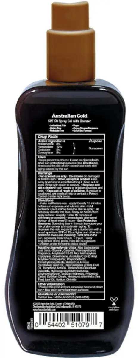 Australian Gold Spray Gel SPF 50 Instant Bronzer 237ml