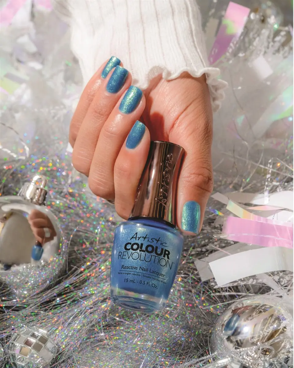 Artistic Nail Design Colour Revolution 'Here to Sleigh' Nagellak - 15ml - Middenblauw