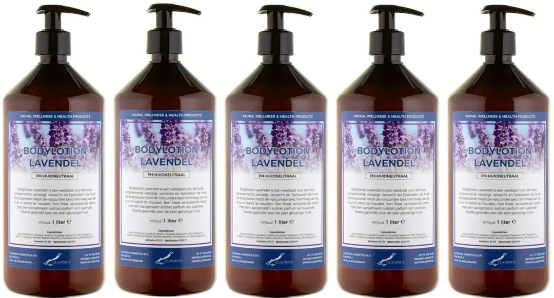 Splashbox Cosmetics Bodylotion Lavendel 1L - 5 Stuks