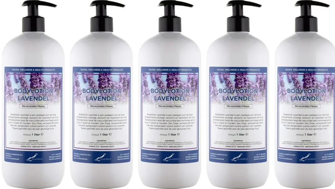 Splashbox Cosmetics Bodylotion Lavendel 1L - 5 Stuks