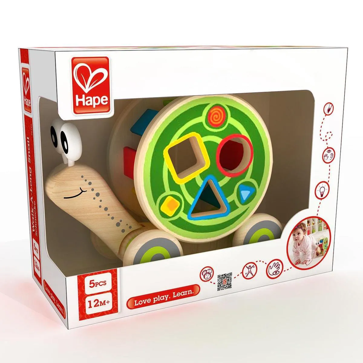 Hape Trek-en-speel Vormensorteerder Slak - Veelkleurig