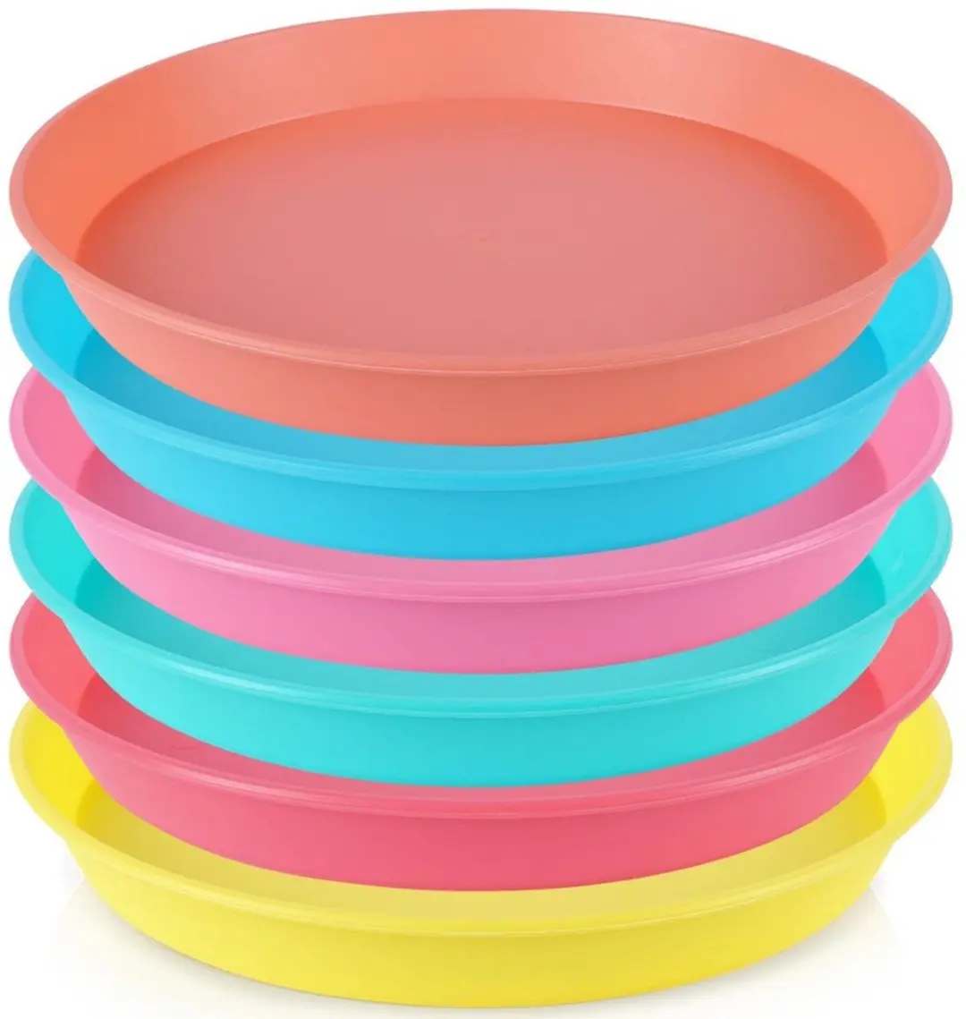Excellent Houseware Plastic Borden 22,5cm - 6 Stuks Meerkleurig