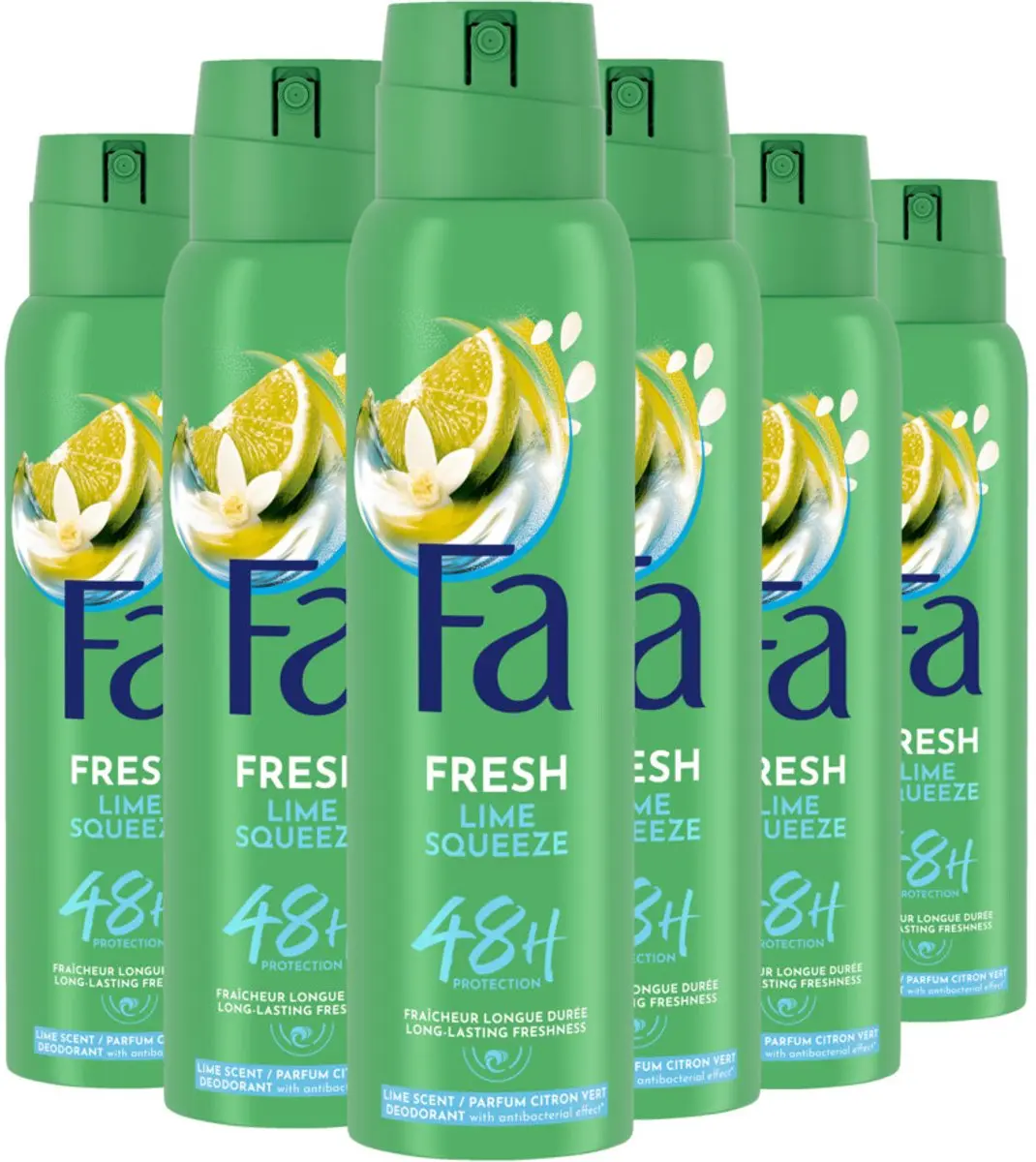 Fa Lime Squeeze Deodorant Spray 6x150ml