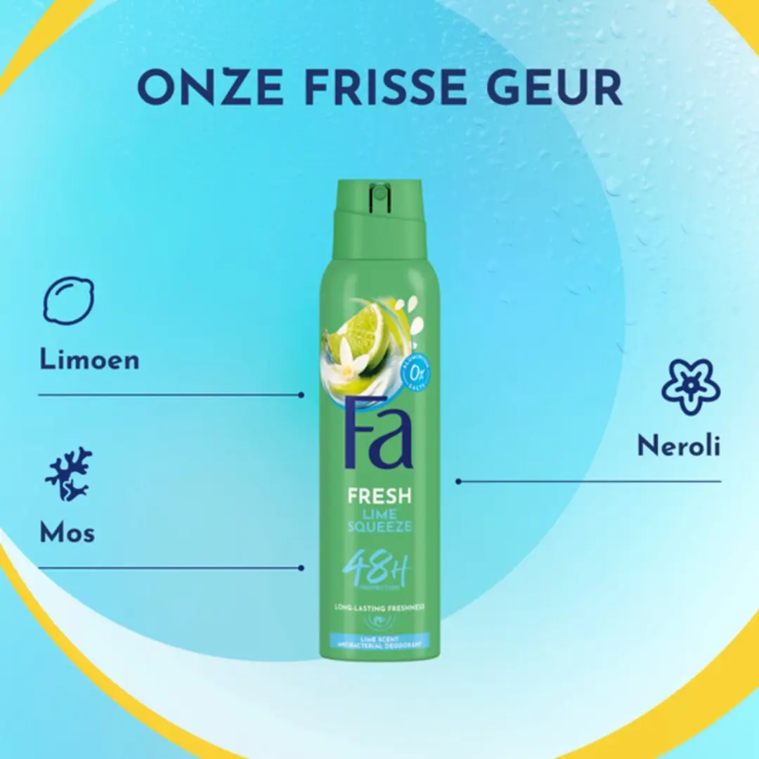 Fa Lime Squeeze Deodorant Spray 6x150ml