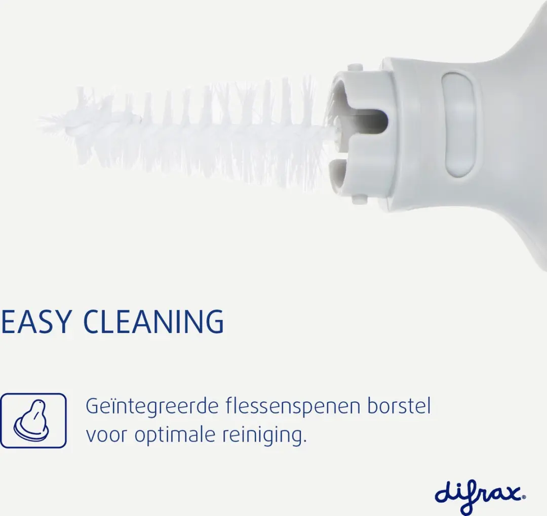 Difrax Deluxe Flessenborstel 2-in-1 Grijs