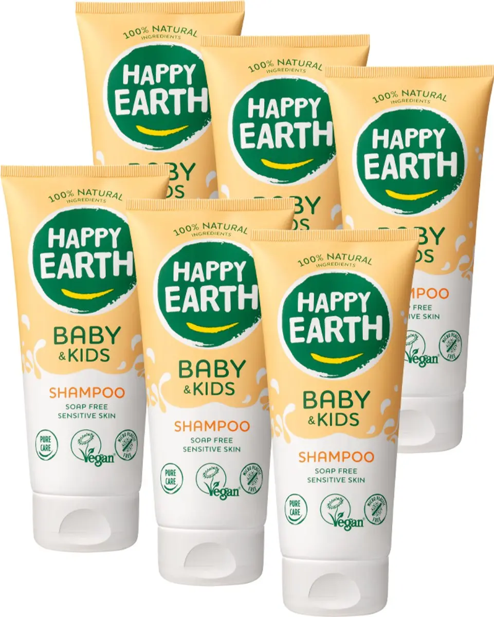 Happy Earth Baby & Kids Shampoo Bundel 6x200ml
