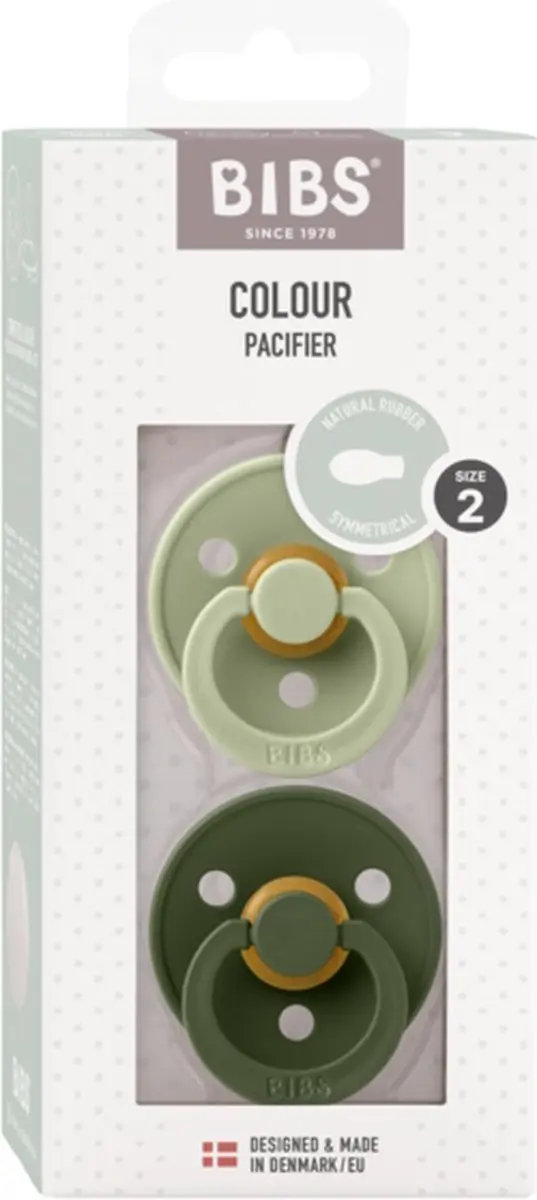 BIBS Symmetrische Fopspeen 6-18 Mnd - 2 Stuks - Sage/Hunter Green
