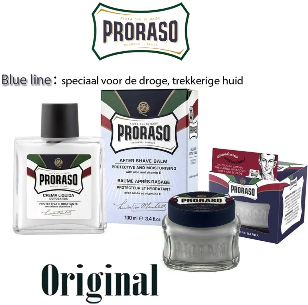 Proraso Blue Scheerset - Pre Shave Crème & Aftershave Balm 200ml