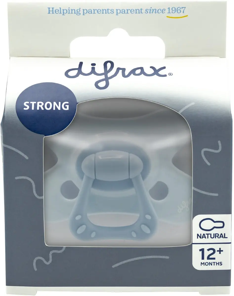 Difrax Fopspeen Natural 12+ mnd - Blauw