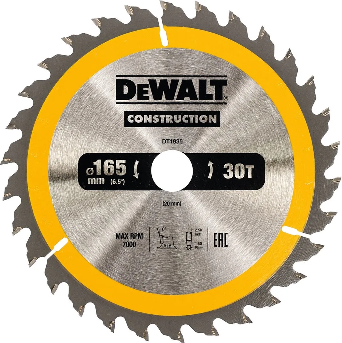 DeWalt DT1935 Cirkelzaagblad 165mm - 30 Tanden
