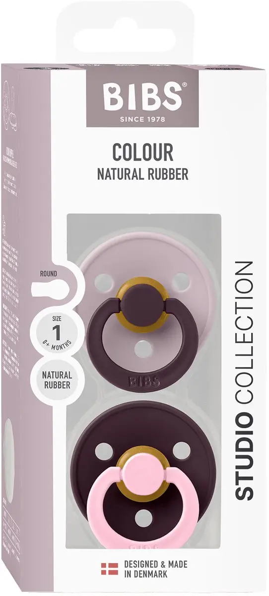 BIBS Studio Fusion Fopspeen - 2 Stuks - 0-6 Mnd - Dusky Lilac/Plum