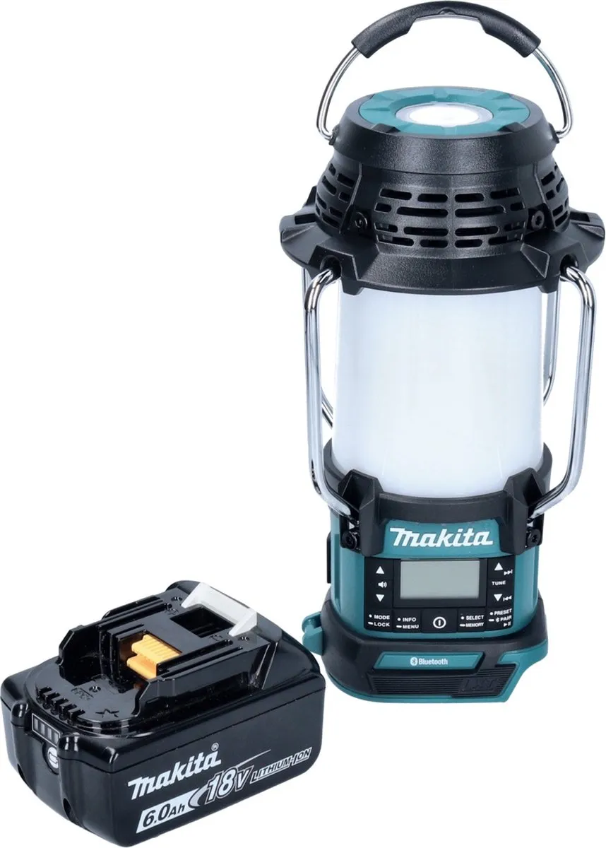 Makita DMR 056 Draadloze Radio 18V - Groen/Zwart - 1x 6.0Ah Accu - afbeelding 3 van 5