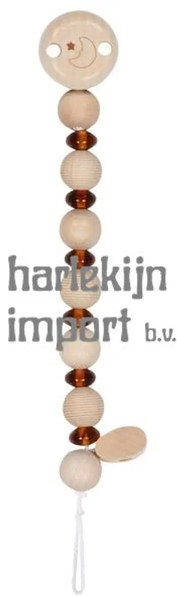Goki Baby Fopspeenketting AMBER L21cm - Hout - Multikleur