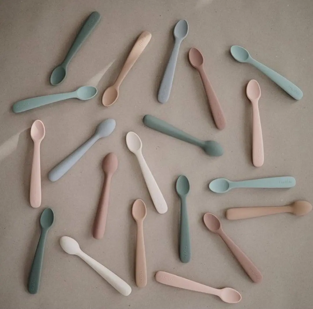 Mushie Siliconen Babylepels - 2 Stuks - Blush Shifting Sand