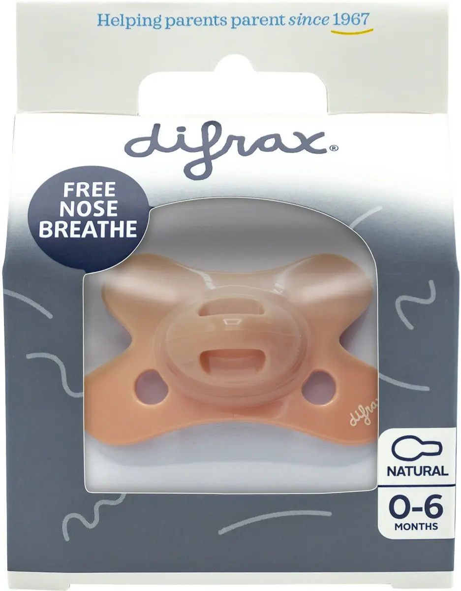 Difrax Fopspeen Natural Siliconen 0-6 Maanden - Oranje