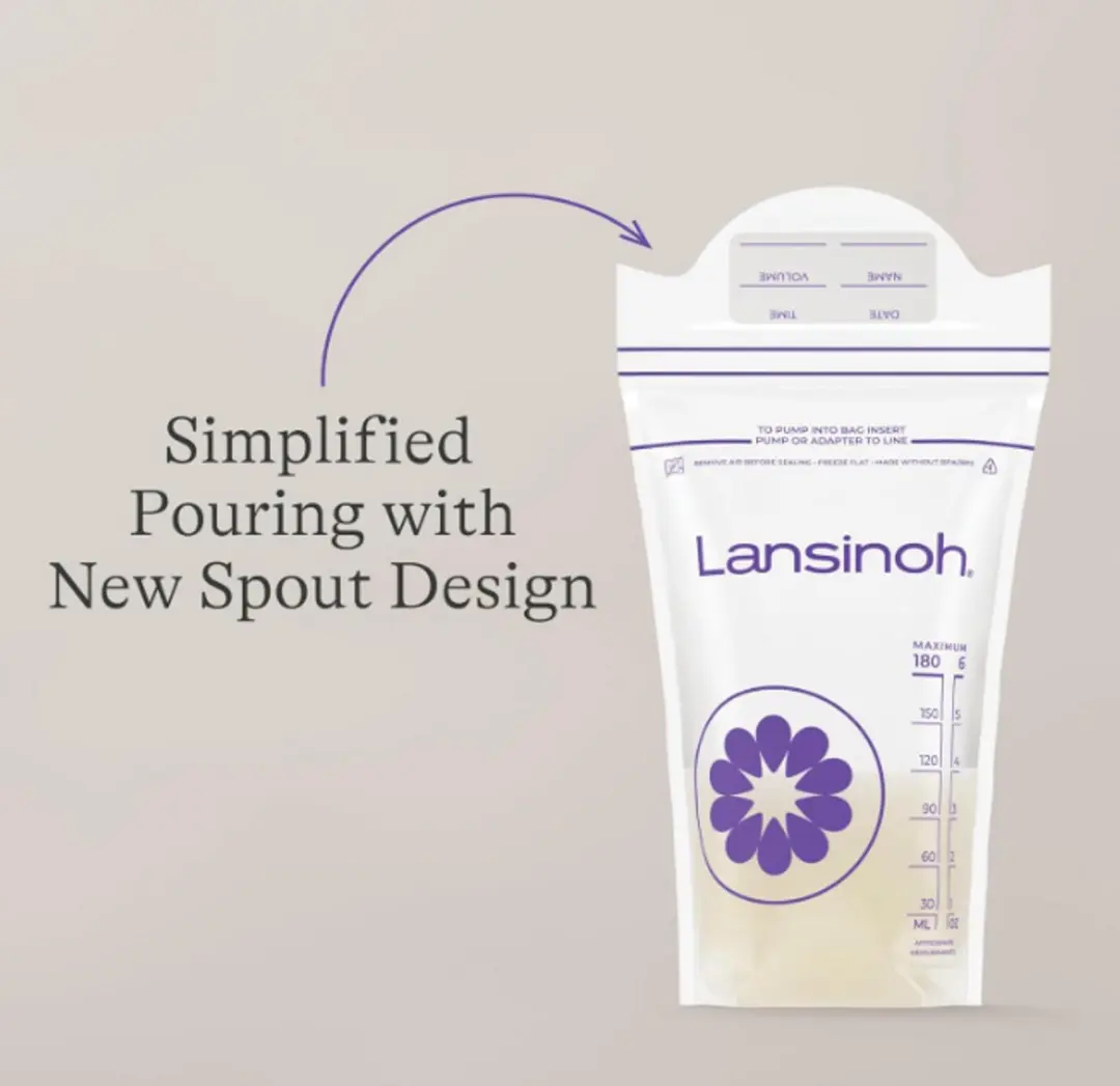 Lansinoh Moedermelk Bewaarzakjes 50 Stuks - 180ml - Paars/Wit