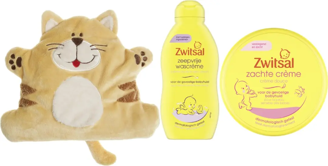 Zwitsal Cadeauset Baby & Cherry Belly Warmteknuffel Kat