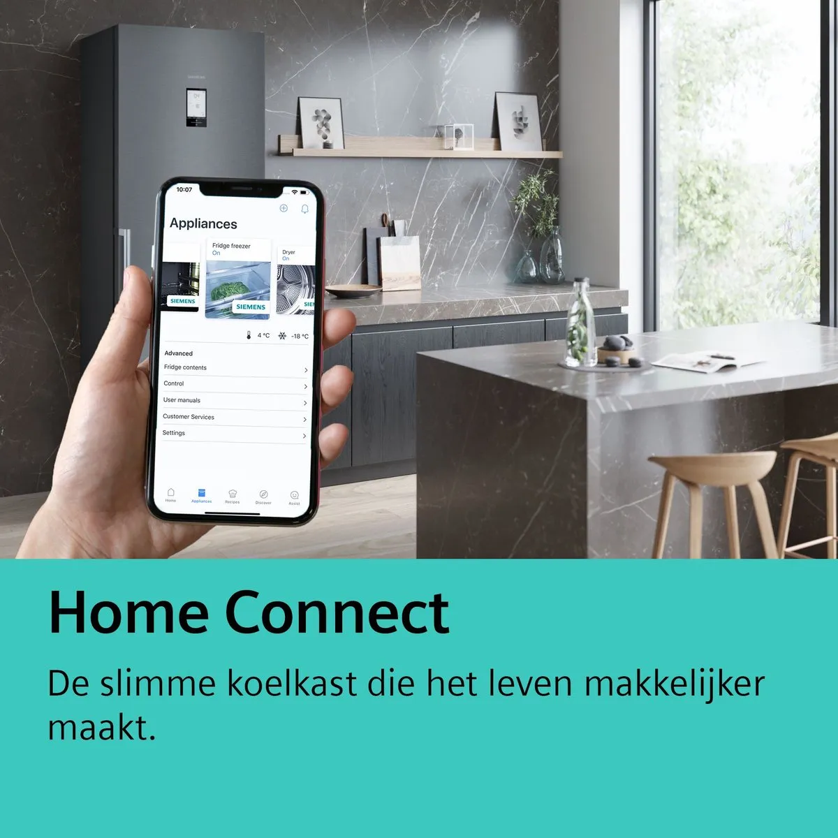 Siemens KF96RSBEA - Amerikaanse Koelkast met Wijnlade - Zwart