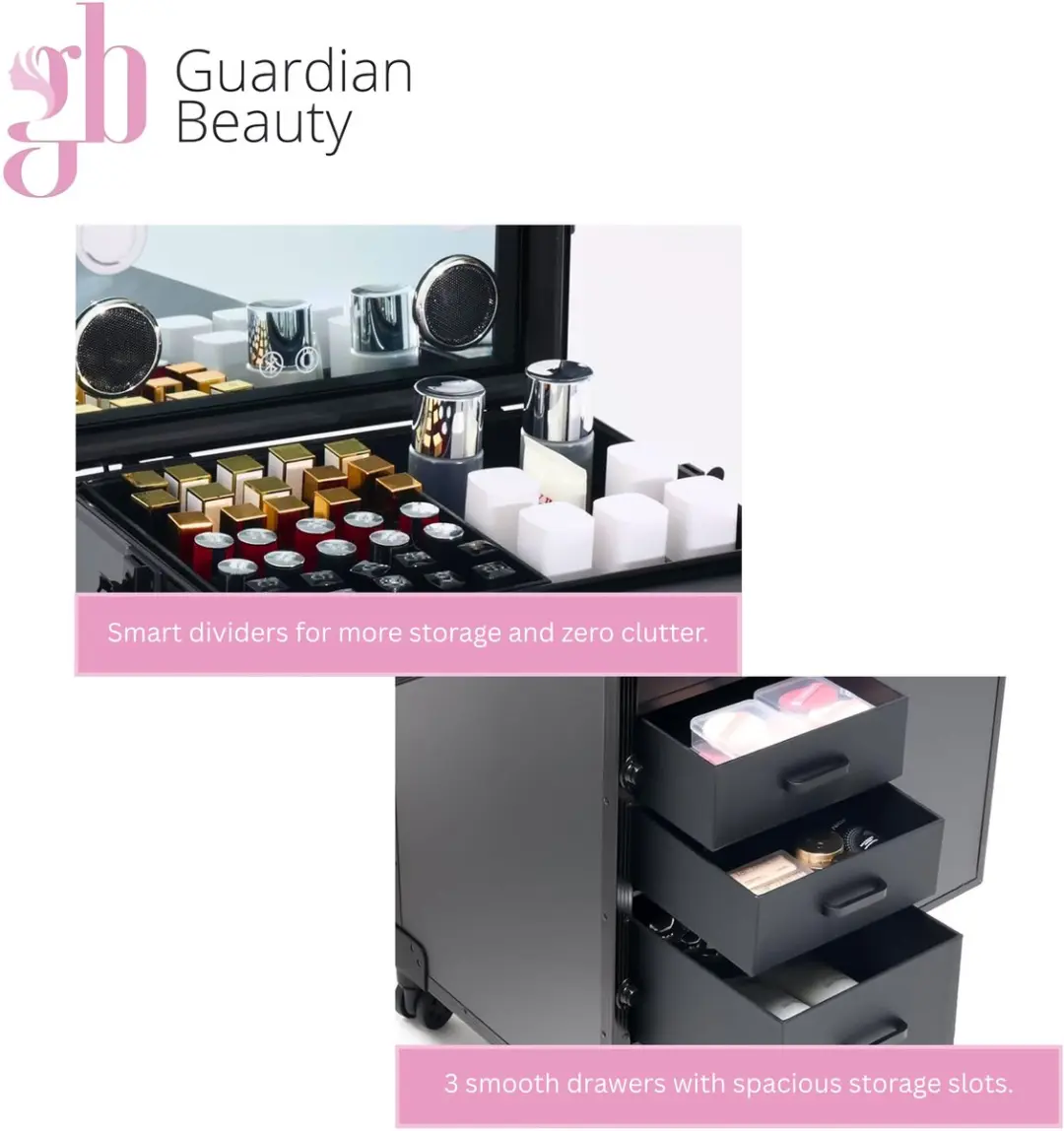 Guardian Beauty Kaptafel Roze - Draagbaar met LED-Spiegel