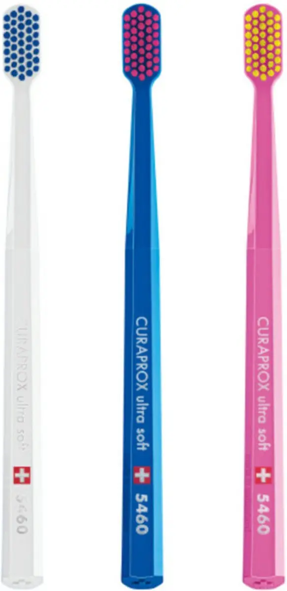 Curaprox Trio CS 5460 Tandenborstel - 6 Stuks (2x3) - Wit/Blauw/Roze
