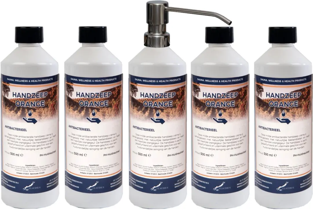 Splashbox Cosmetics Handzeep Orange 500ml - 5 Stuks