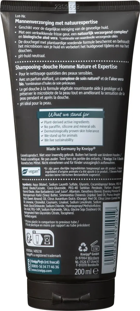 Kneipp Men 3-in-1 Douche Shampoo Fresh & Sensitive - 6x200ml