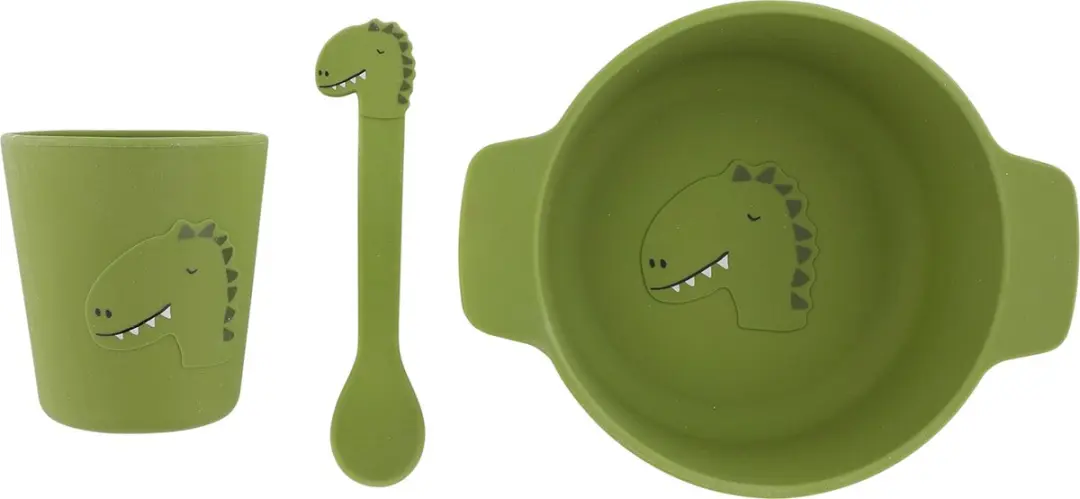 Trixie Siliconen Baby Eetset Mr. Dino
