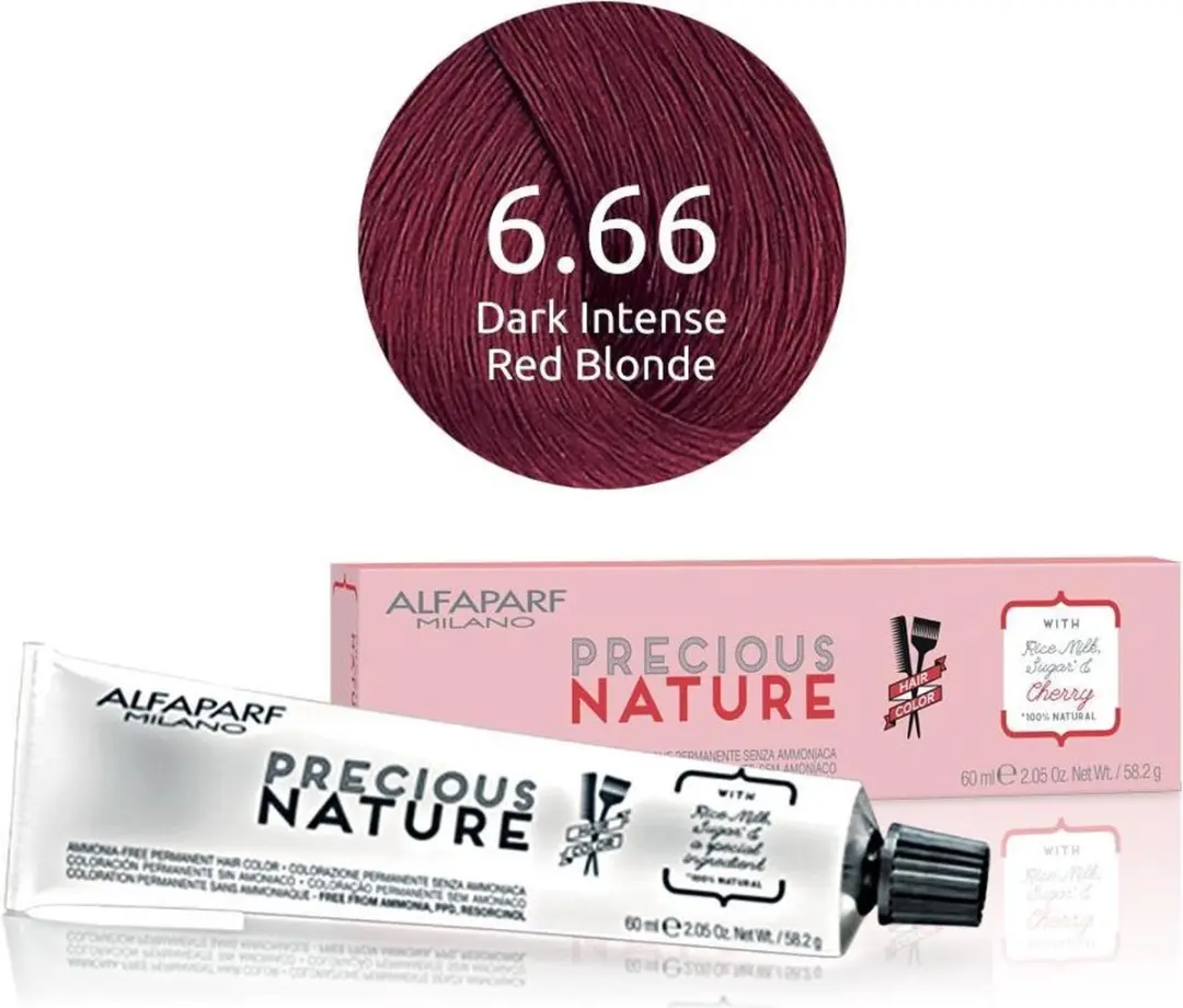 ALFAPARF Precious Nature Permanent Haarkleur 6.66 - 60ml - Zwart