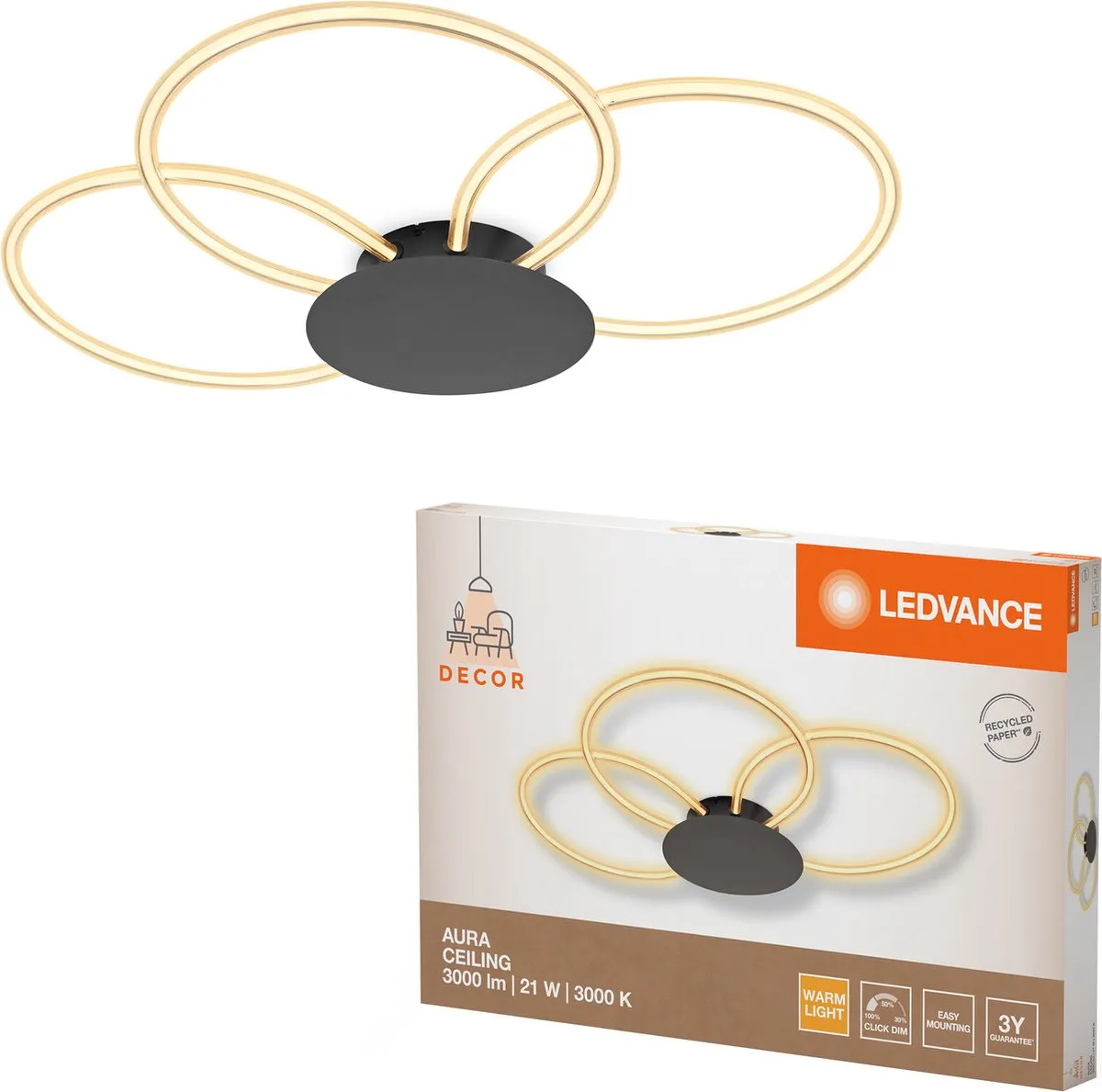 LEDVANCE Decor Aura Plafondlamp 21W
