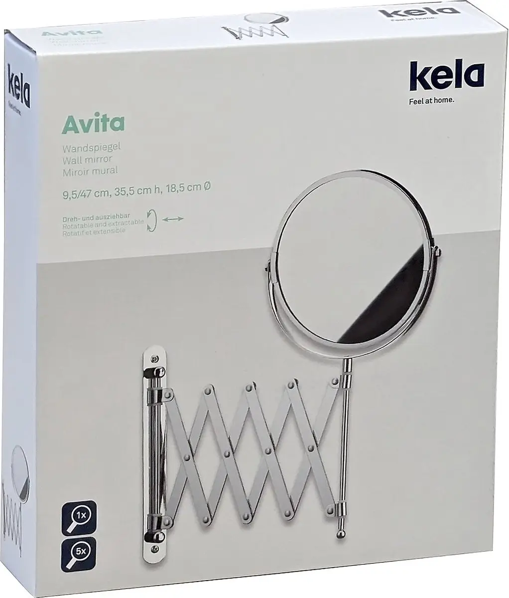 Kela Spiegel Ø18,5cm - Zilver - afbeelding 6 van 6