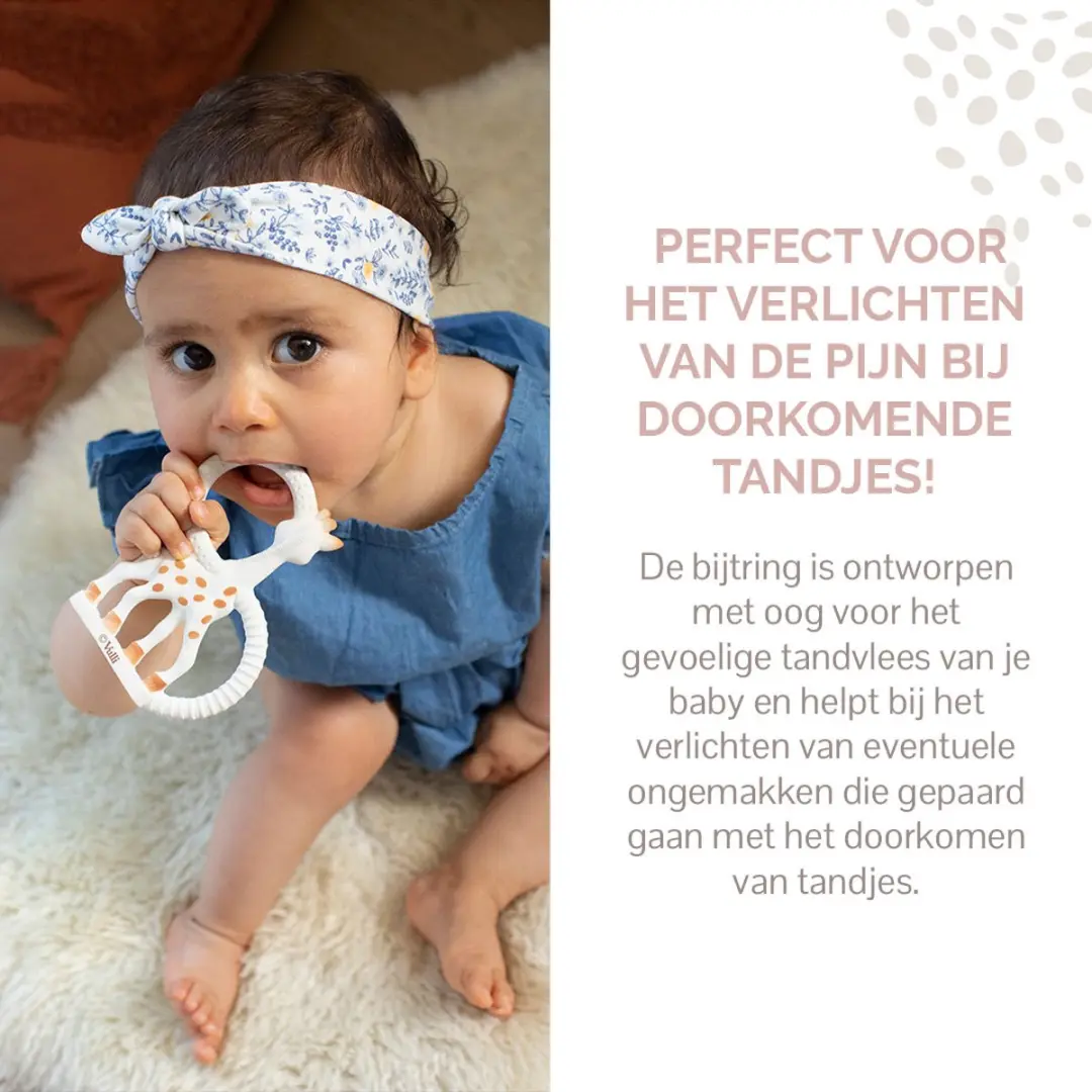 Sophie de Giraf Fanfan Bijtring Soft - Natuurlijk rubber - Bruin/Beige