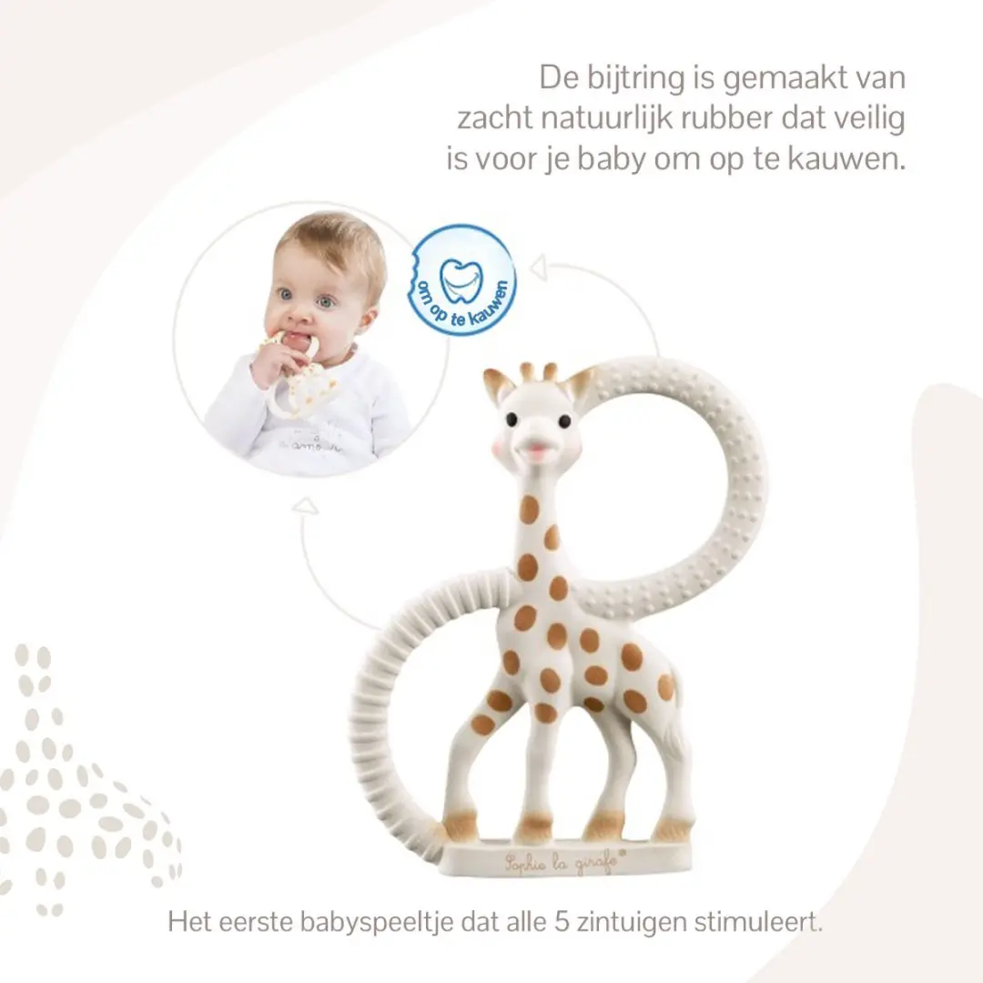 Sophie de Giraf Fanfan Bijtring Soft - Natuurlijk rubber - Bruin/Beige