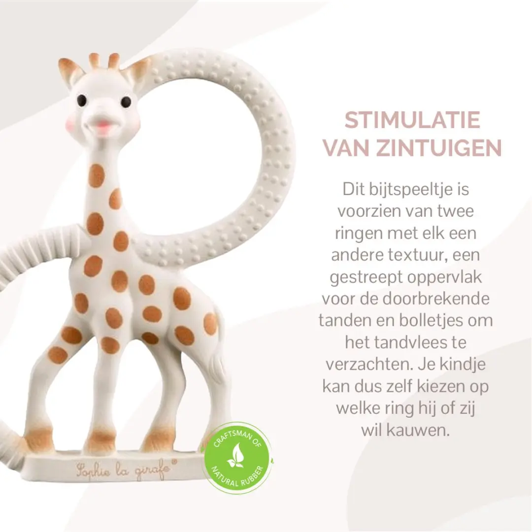 Sophie de Giraf Fanfan Bijtring Soft - Natuurlijk rubber - Bruin/Beige