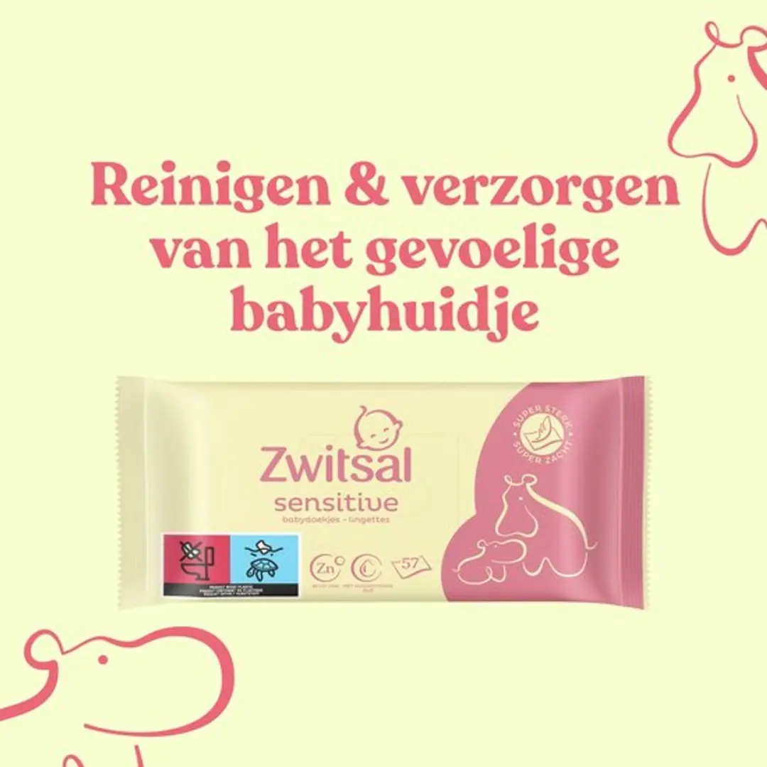 Zwitsal Sensitive Billendoekjes 24x57 - 1.368 Stuks
