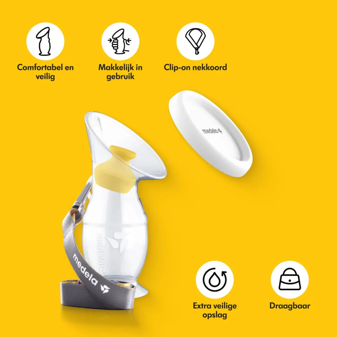Medela Siliconen Moedermelkcollector 100ml - Transparant/Wit