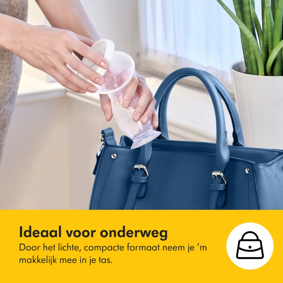 Medela Siliconen Moedermelkcollector 100ml - Transparant/Wit - afbeelding 6 van 6
