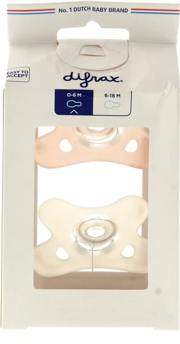 Difrax Fopspeen Natural 0-6m - 2 Stuks