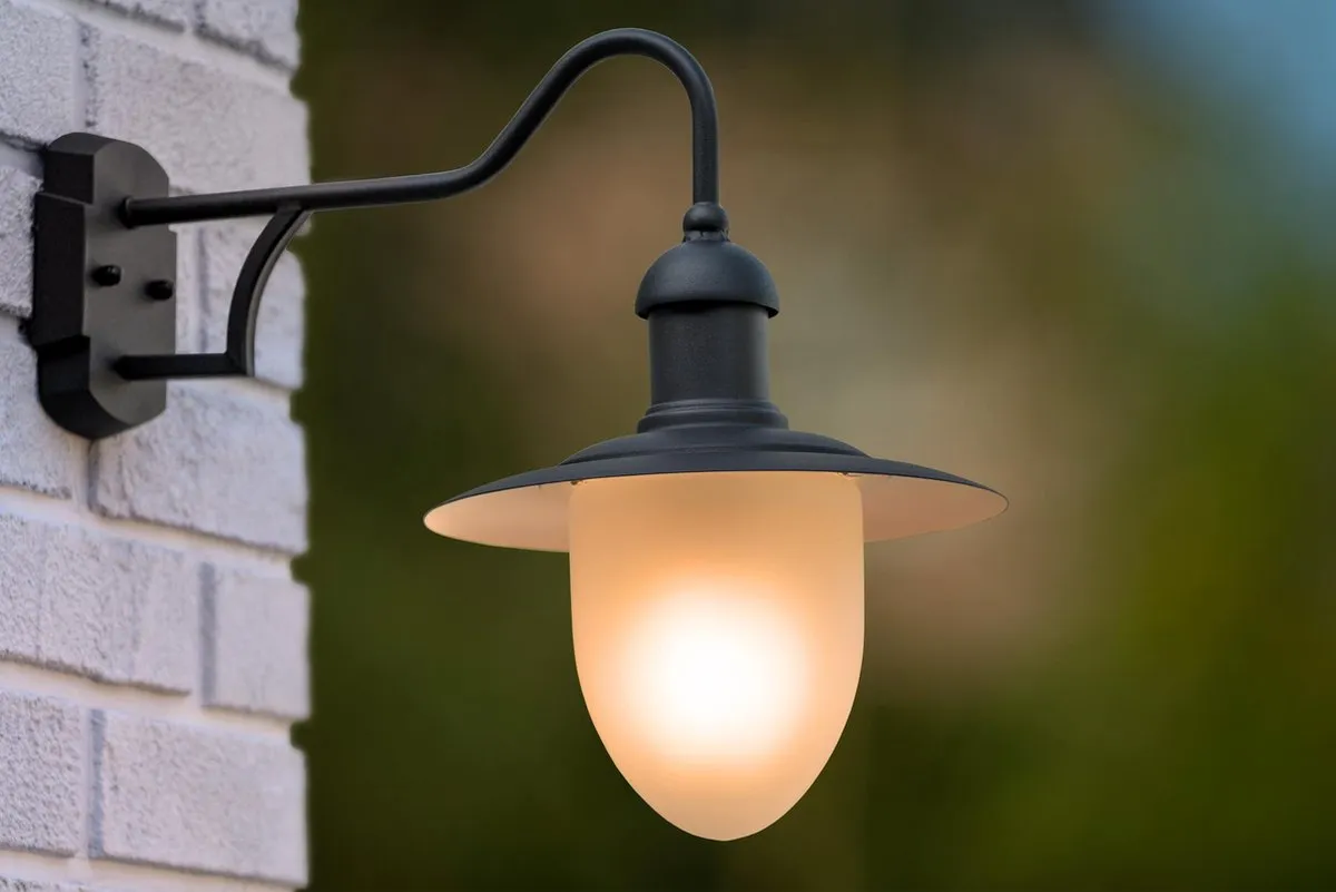 Lucide Aruba Wandlamp Ø25cm - E27 - IP44 - Zwart