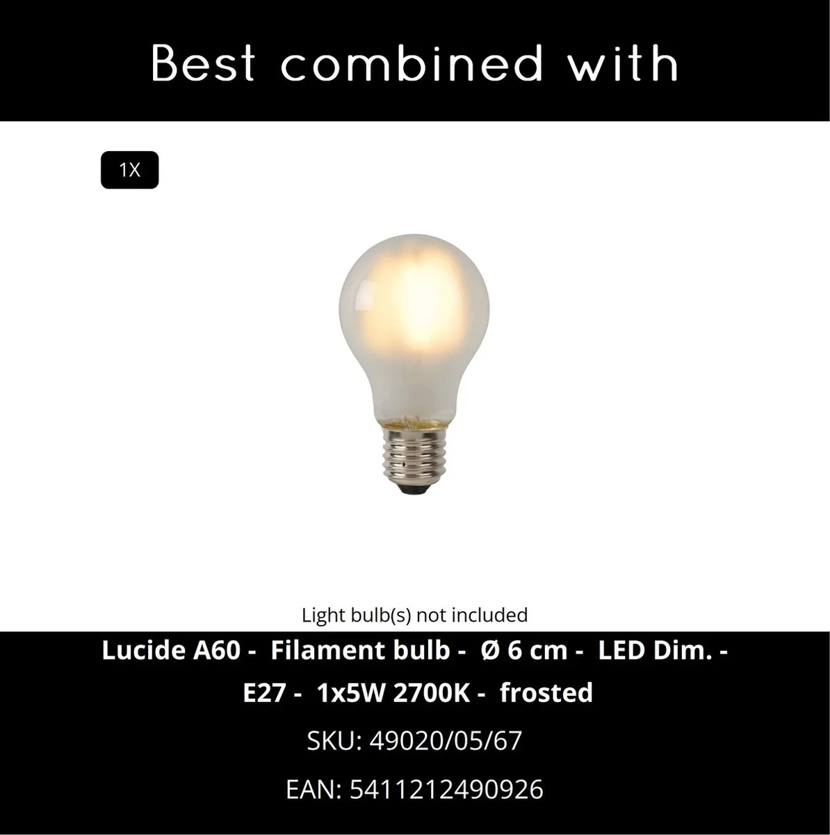 Lucide Aruba Wandlamp Ø25cm - E27 - IP44 - Zwart