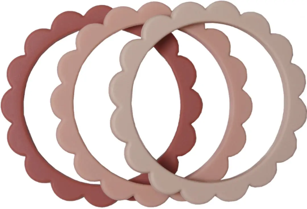 Mushie Bloemen Bijtring/Armband Roze