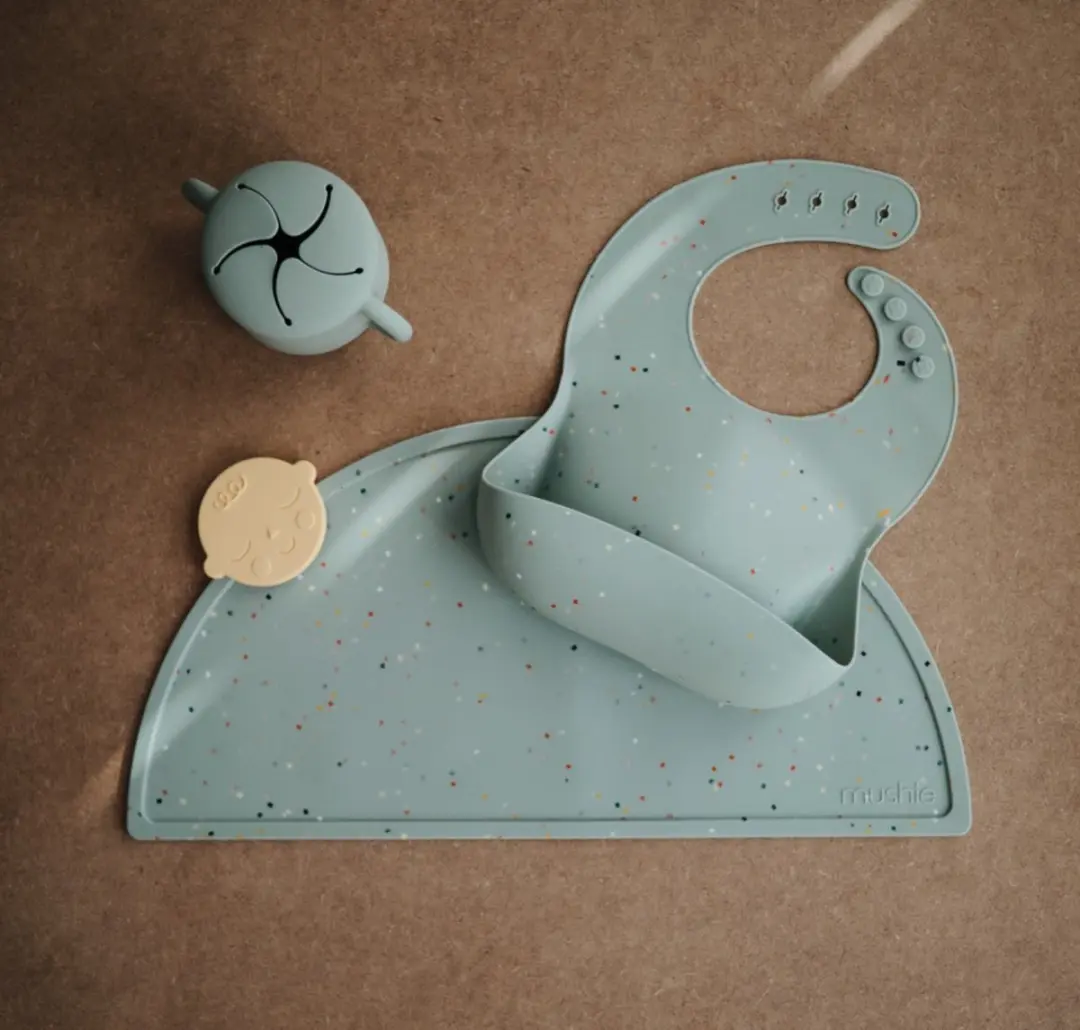 Mushie Siliconen Placemats Cambridge Blue Confetti