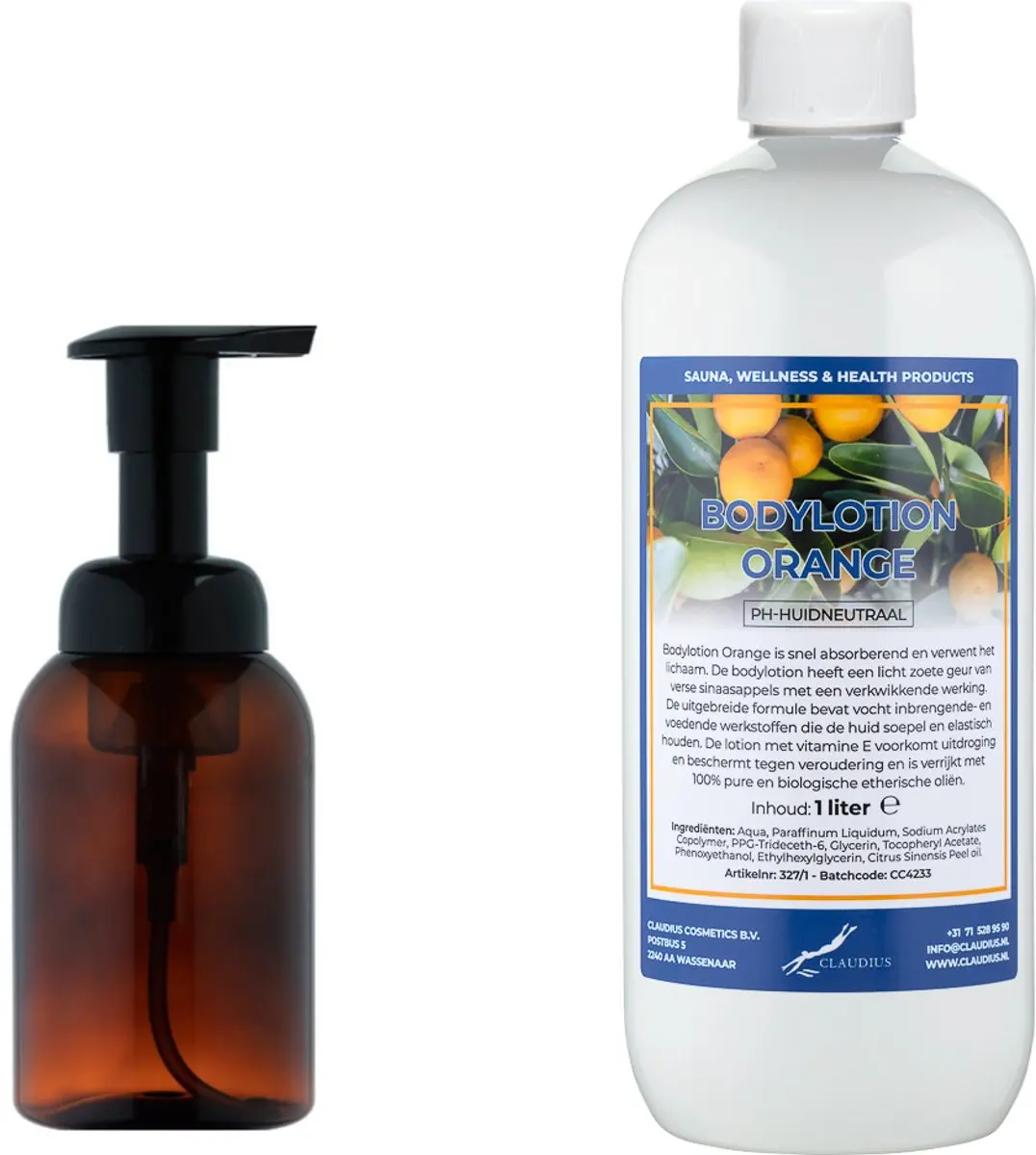 Splashbox Cosmetics Zeepdispenser 300ml + Bodylotion 1L Orange