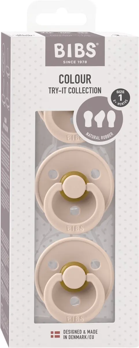 BIBS Colour Try-It Collectie Fopspenen - 3 Stuks - Blush