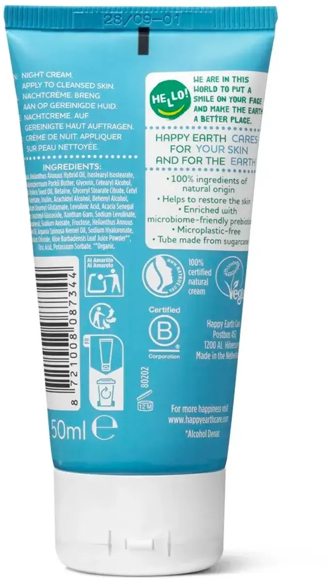 Happy Earth Nachtcrème 50ml - afbeelding 6 van 6