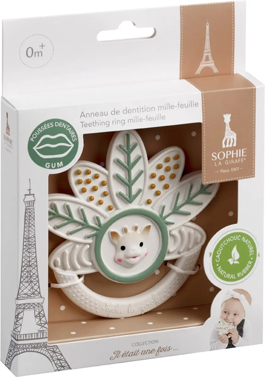 Sophie de Giraf Blad Bijtring 5-Senses - 100% Natuurlijk Rubber - 1x10cm - OK-Biobased